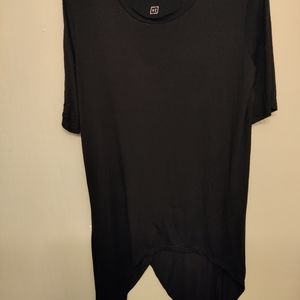 Vienna Couture Black Split Back Long Shirt Size XL